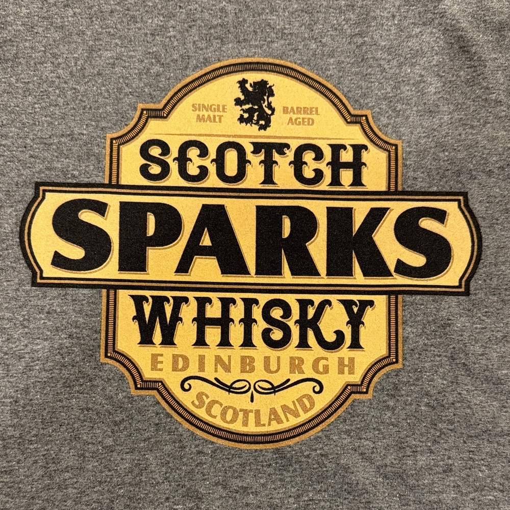 Gildan Gray Scotch Sparks Whisky Tee Shirt - Picture 3 of 4